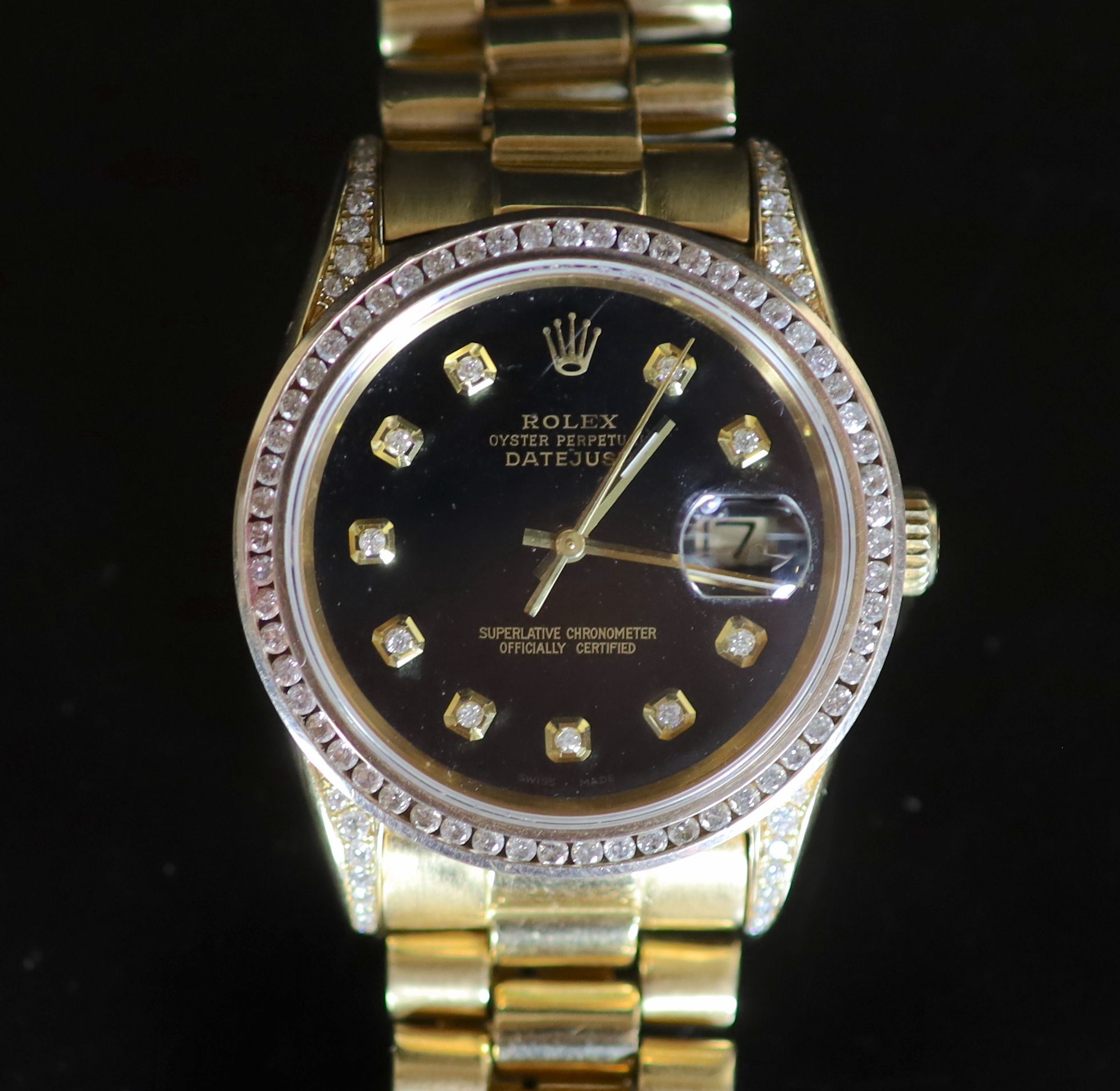 A gentleman's modern 18ct gold Rolex Oyster Perpetual Datejust wrist watch